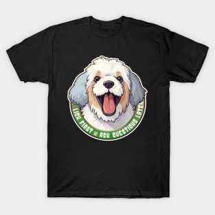 Funny Lick First, Ask Questions Later Barbet Dog Design T-Shirt